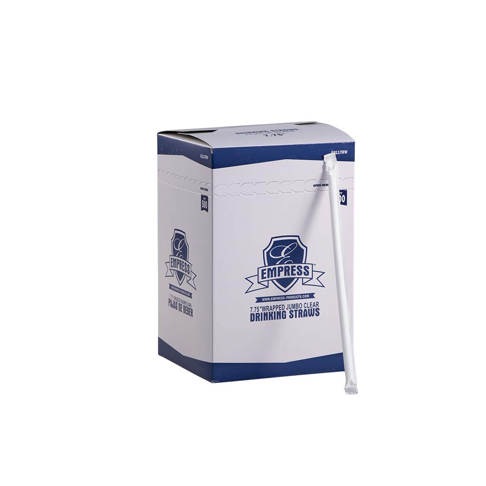 Jumbo Paper Wrapped 7.75" Straws - Clear