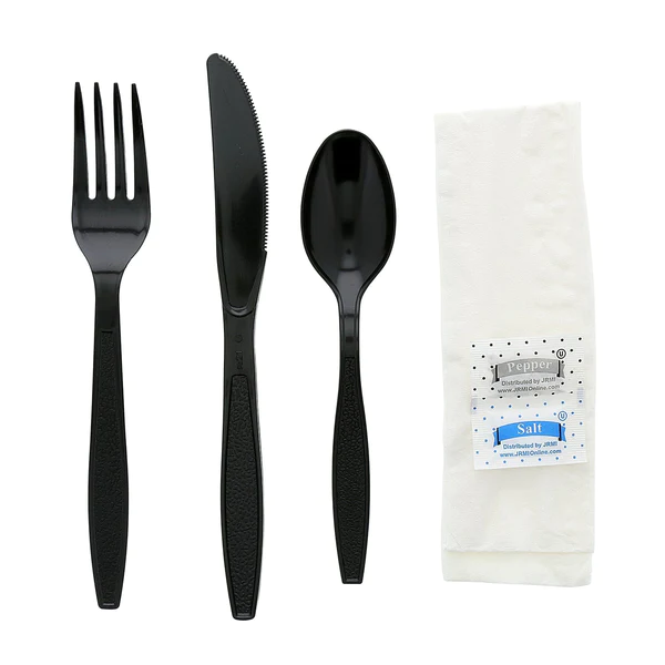 Heavy Duty Cutlery Kit (6pc) - Black