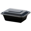 16oz Rectangular Black Meal Prep Containers
