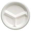 White Styrofoam 10" Plates (3-prt)