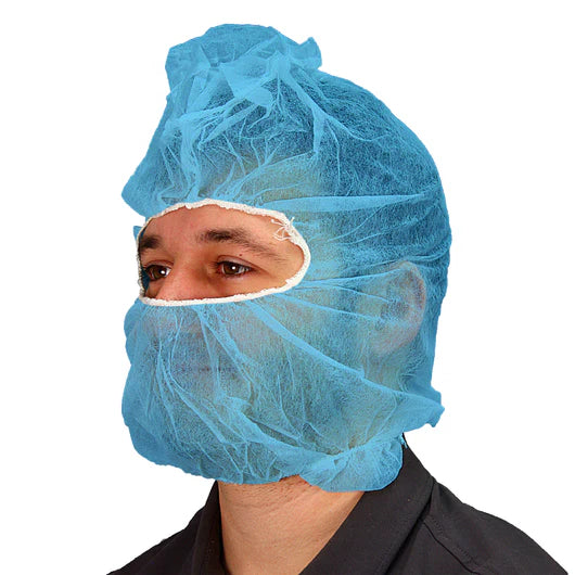 Blue PPE Hoods - Full Head & Beard