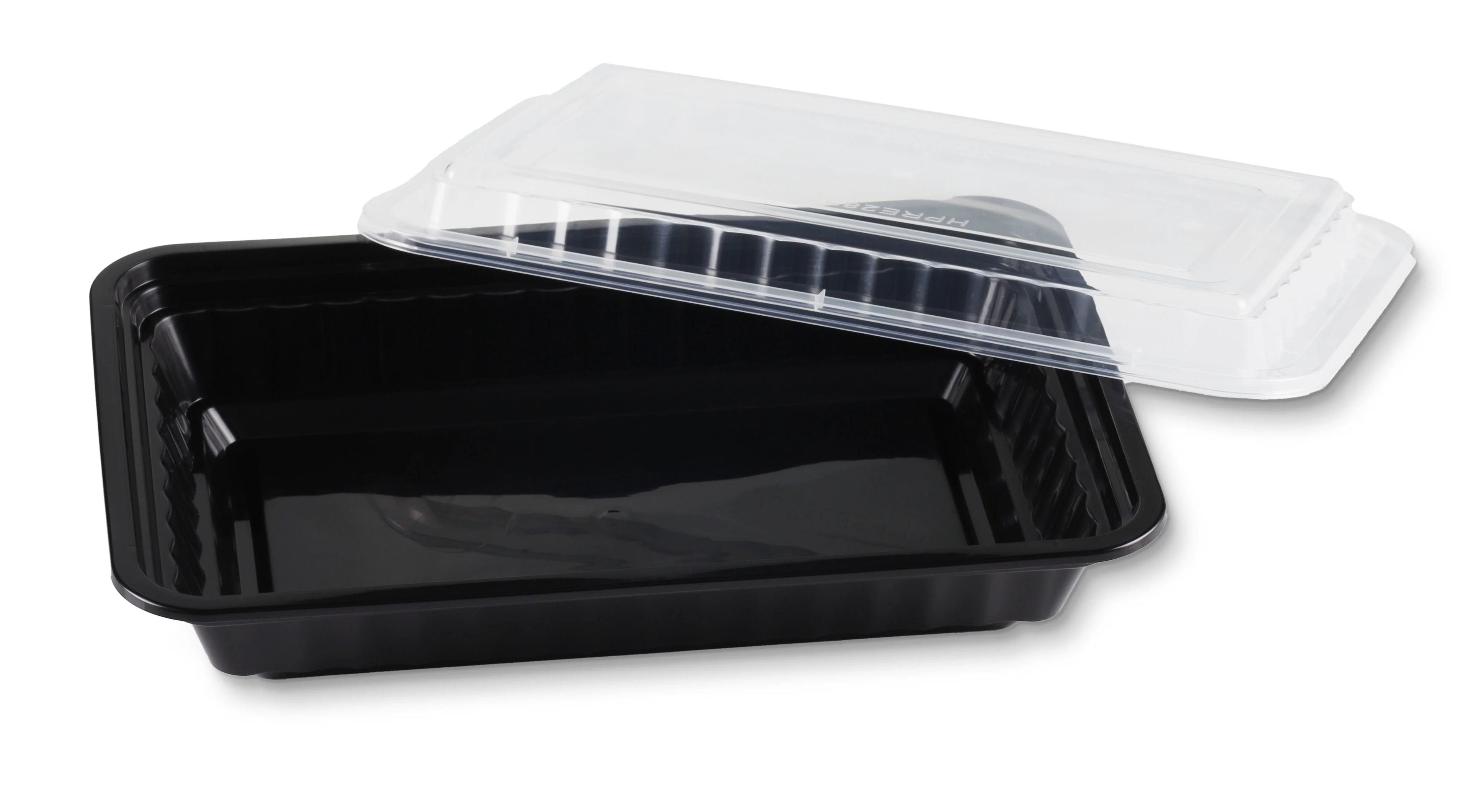 28oz Rectangular Black Meal Prep Containers