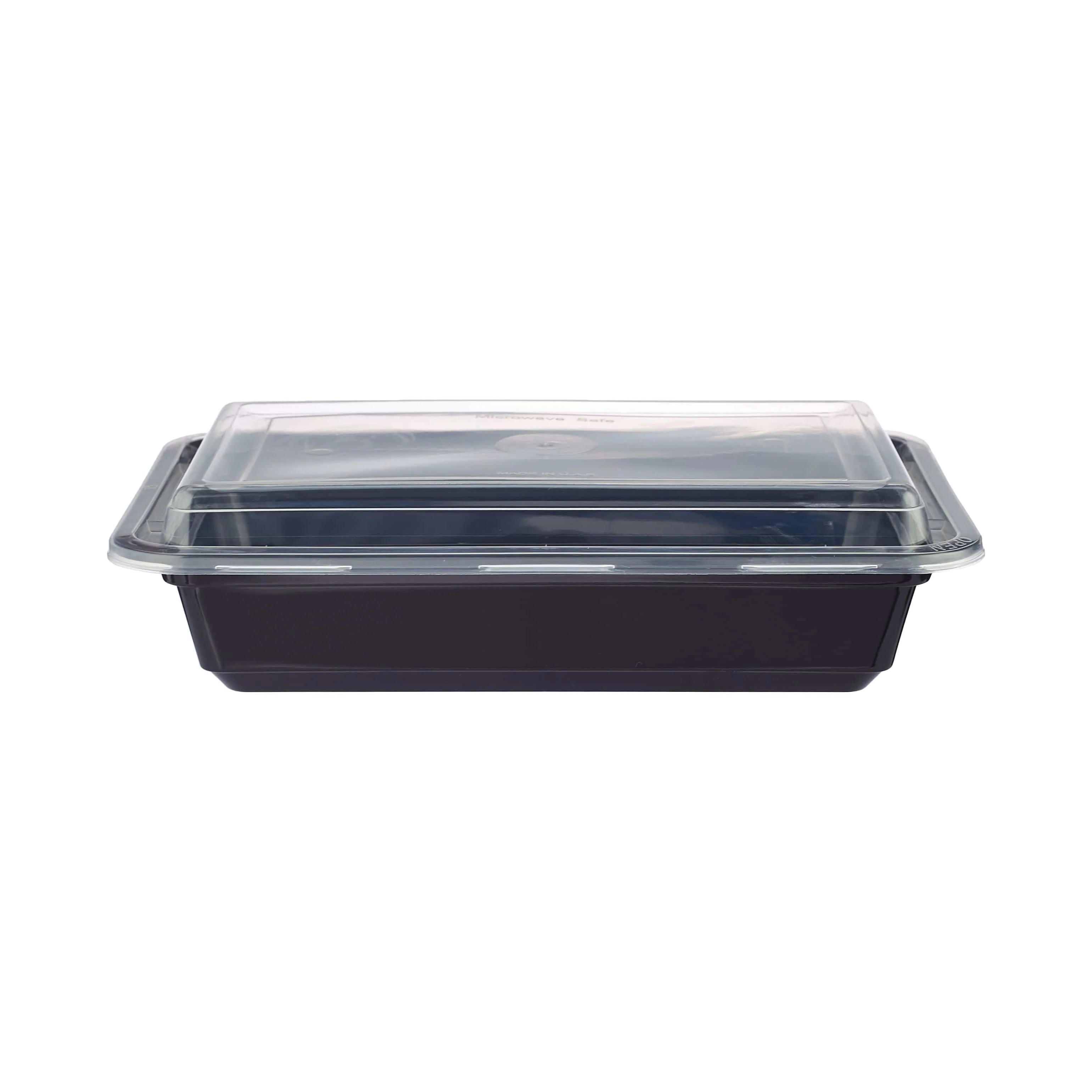 32oz Rectangular Black Meal Prep Containers