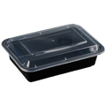 38oz Rectangular Black Meal Prep Containers