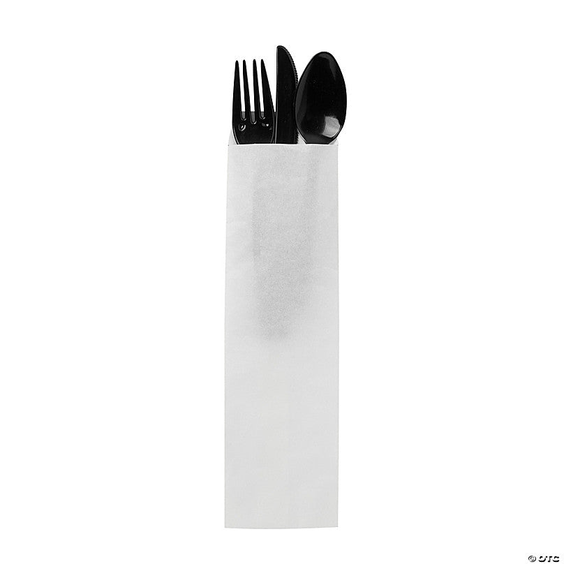 White Paper Utensil Sleeves 10"