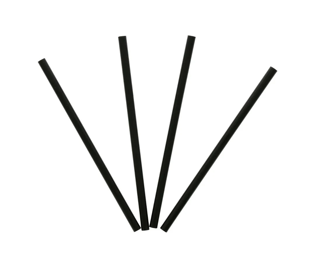 Jumbo 5.75" Unwrapped Cocktail Straws - Black