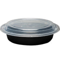 48oz Round Black Meal Prep Containers