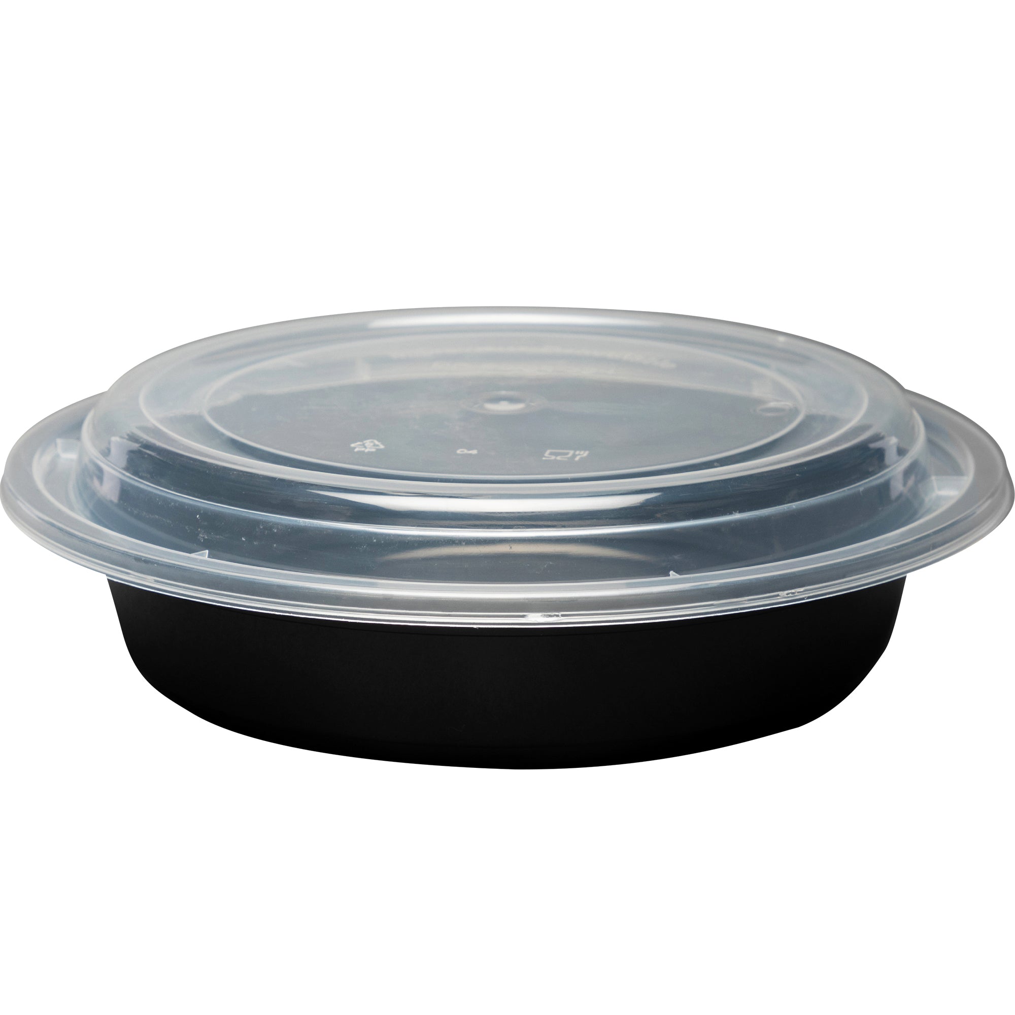 48oz Round Black Meal Prep Containers