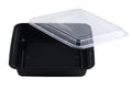 40oz Square Black Meal Prep Containers