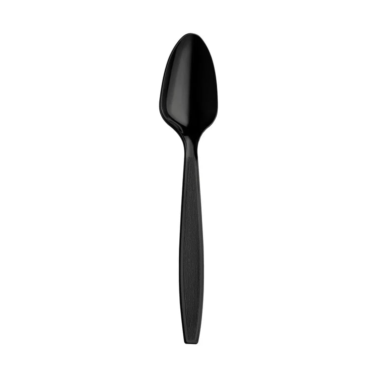 Black & White Unwrapped Plastic Spoons