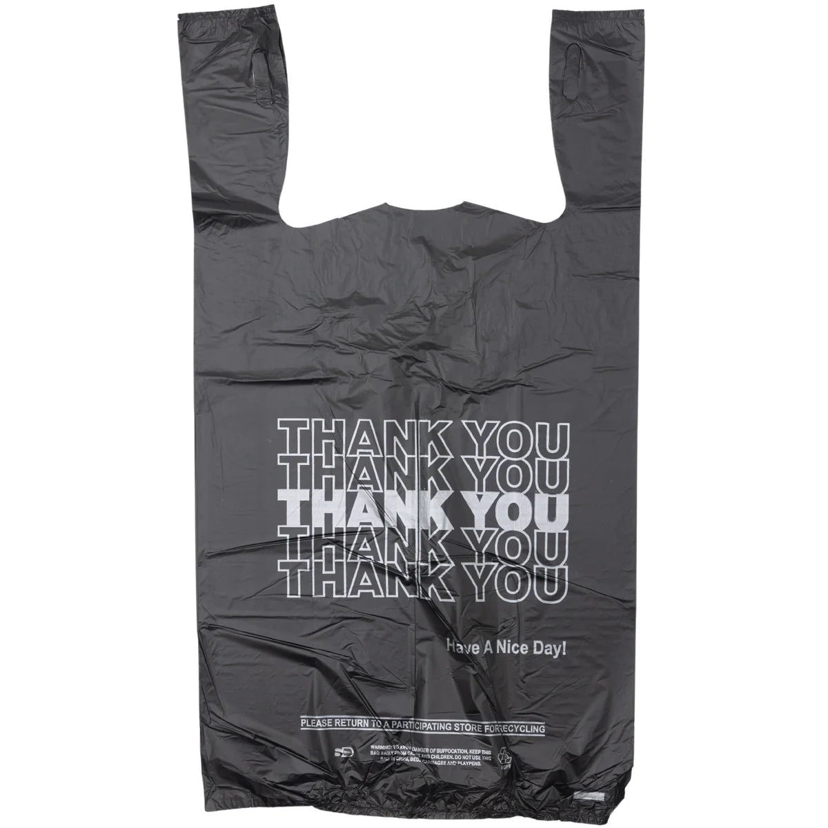 Black Thank You Bags - Standard