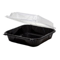 Plastic 9x9 Clear Lid Hinged Black Container