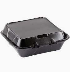 Foam 9x9 (Single) To-Go Container - Black or White